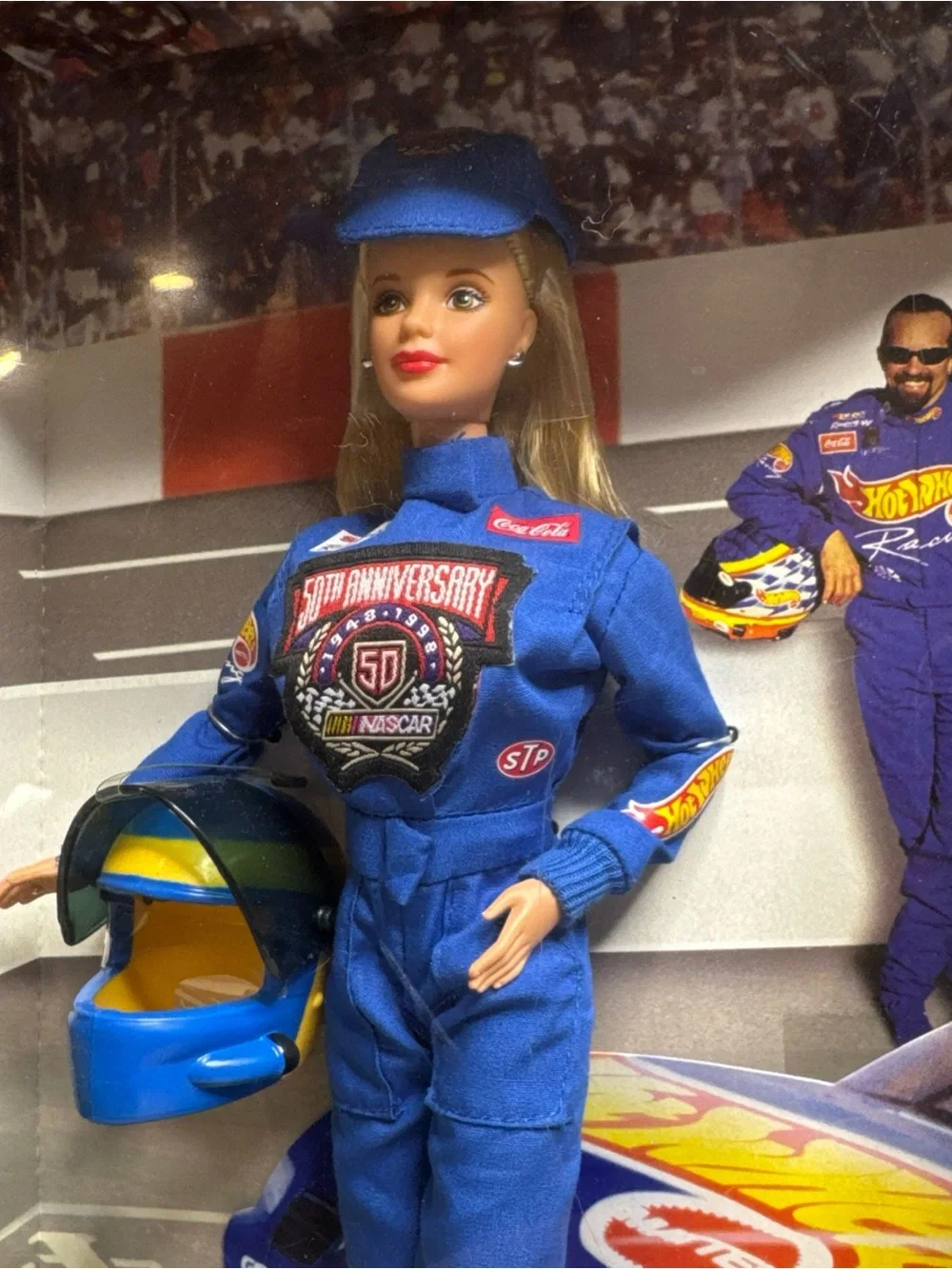 Barbie Blue Racing Suit Doll with Yellow-Trim Helmet